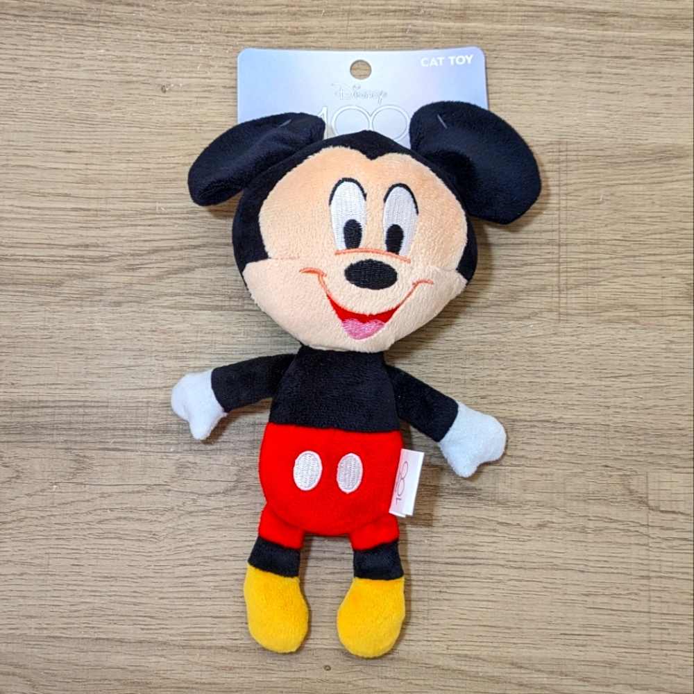 Disney Mickey Mouse Plush Stuffed Pet Chew Toy Fetch For Pets Disney100